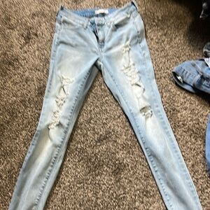 Jeggings light, distressed